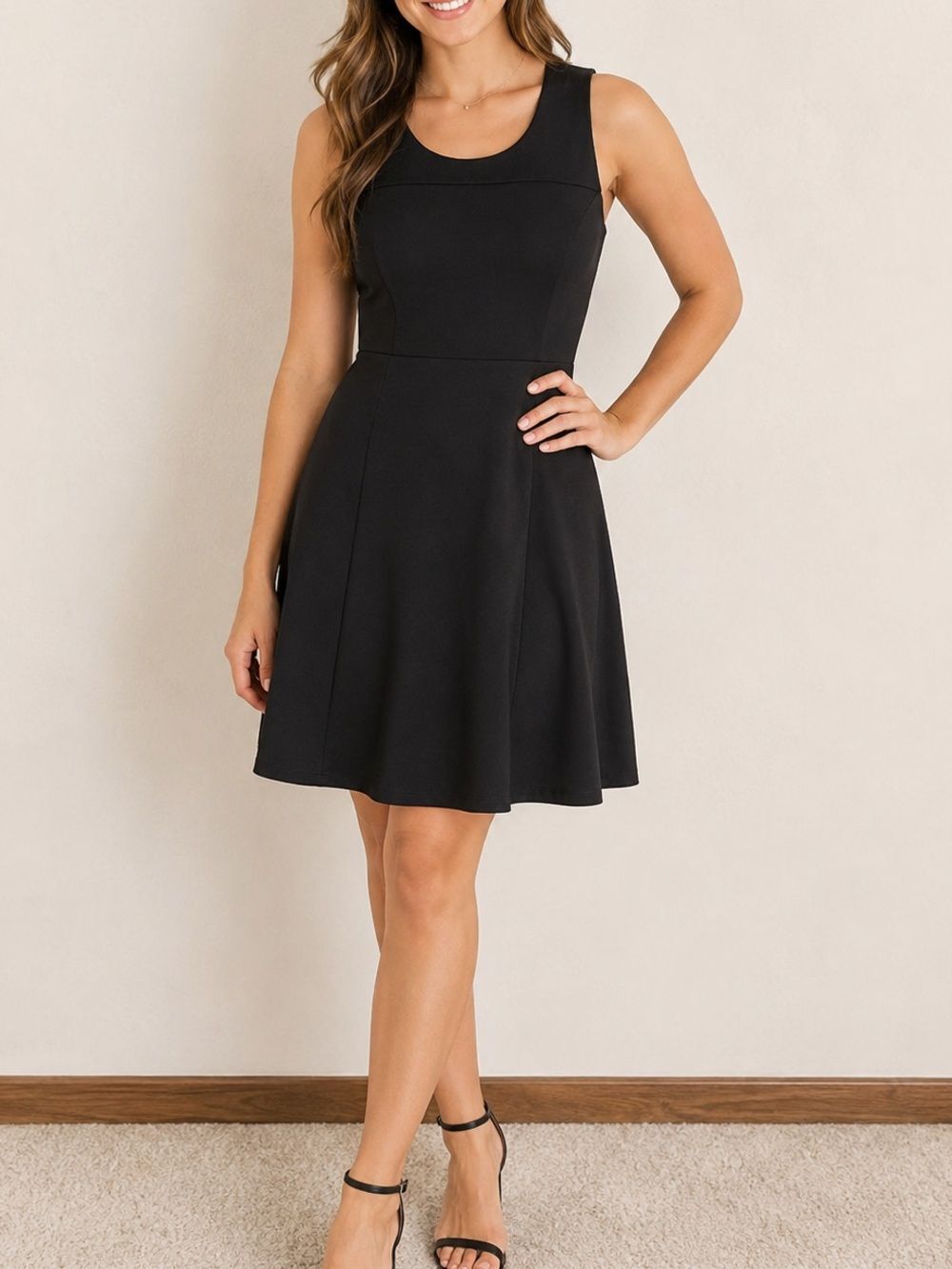 Cremieux NWT Women’s Size L Izzy Black Dress Sleeveless A-Line Flared Stretch